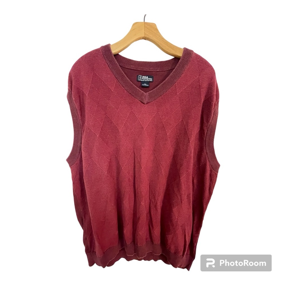 PGA Tour Sweater Maroon Sleeveless Vest